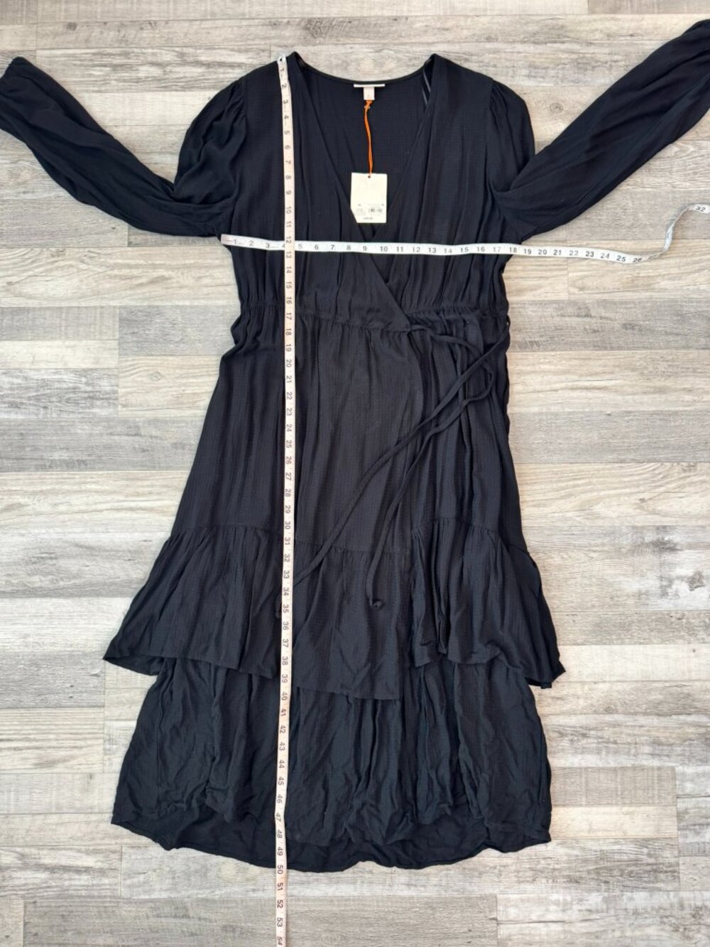 Knox Rose NWT Black Long Sleeve Wrap Dress Size XL C43 - Picture 5 of 7